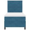vidaXL Boxspringbett mit Matratze Dunkelblau 100 x 200 cm Samt