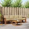 vidaXL Outdoor-Sofagarnitur 5 pcs Natur und Beige Massivholz Akazie