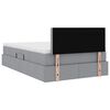 vidaXL Bett mit Stauraum und LED mit LED Hellgrau 120 x 200 cm Stoff