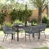 vidaXL Garten Essgruppe 5 pcs Grau Pulverbeschichteter Stahl