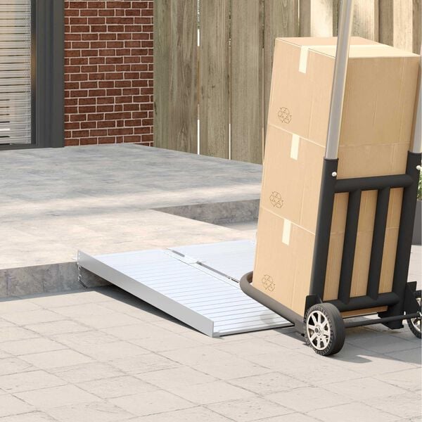 vidaXL Rampe f&uuml;r Rollst&uuml;hle 270 kg Silber 92 x 73 x 5 cm Aluminium