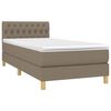vidaXL Boxspringbett mit Matratze & LED Taupe 80x200 cm Stoff