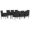 vidaXL 9-tlg. Garten-Essgruppe Schwarz Poly Rattan und Stahl