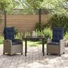 vidaXL Garten Essgruppe mit Kissen 3 pcs Grau Poly-Rattan