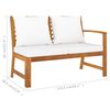 vidaXL 4-tlg. Garten-Lounge-Set mit Auflagen Creme Massivholz Akazie