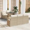 vidaXL Sofa Set mit Kissen 6 pcs Beige und Creme Poly-Rattan