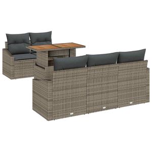 vidaXL Gartensofa-set 6 Stk. Grau und Braun