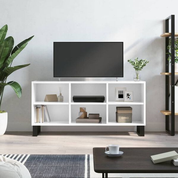 vidaXL TV-Schrank Hochglanz-Wei&szlig; 103,5x30x50 cm Holzwerkstoff