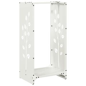vidaXL Brennholzregal Wei&szlig; 40x30x80 cm Kaltgewalzter Stahl
