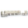vidaXL 6-tlg. Garten-Lounge-Set mit Kissen Anthrazit Poly Rattan