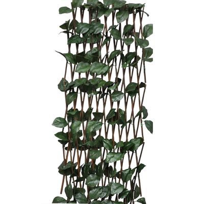 vidaXL Weidenzaun-Rankgitter 5 Stk. mit künstlichen Blättern 180x30 cm