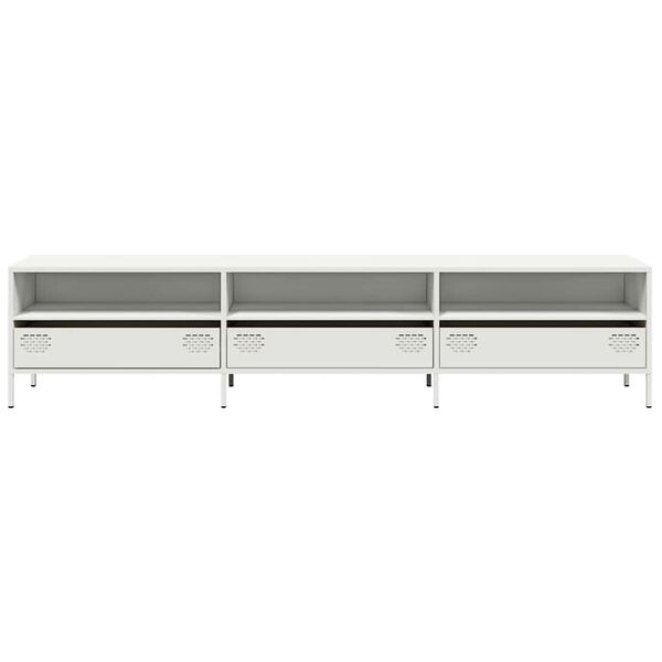 vidaXL TV-Schrank Wei&szlig; 202x39x43,5 cm Kaltgewalzter Stahl