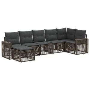 vidaXL Gartensofa-set 7 pcs Grau und Dunkelgrau Poly-Rattan