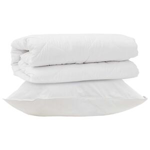 vidaXL Bettdecken Set mit Kissen 2 pcs Wei&szlig; Mikrofaser