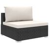 vidaXL 6-tlg. Garten-Lounge-Set mit Auflagen Poly Rattan Schwarz