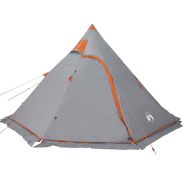 vidaXL Tipi-Campingzelt 5 Personen Grau Wasserdicht