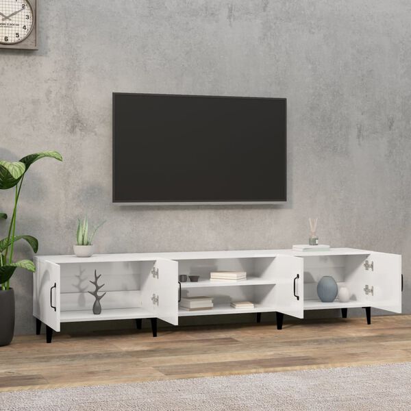 vidaXL TV-Schrank Hochglanz-Wei&szlig; 180x31,5x40 cm Holzwerkstoff
