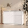 vidaXL Sideboard Weiß 110x34x75 cm Massivholz Kiefer
