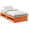 vidaXL Tagesbett ohne Matratze Wachsbraun 100x200 cm Massivholz Kiefer