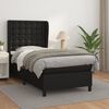 vidaXL Boxspringbett mit Matratze Schwarz 90x200 cm Kunstleder