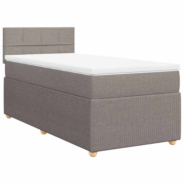 vidaXL Boxspringbett mit Matratze Taupe 90x190 cm Stoff