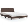vidaXL Bett mit Matratze "Dover" Braun 140x190 cm Kunstleder