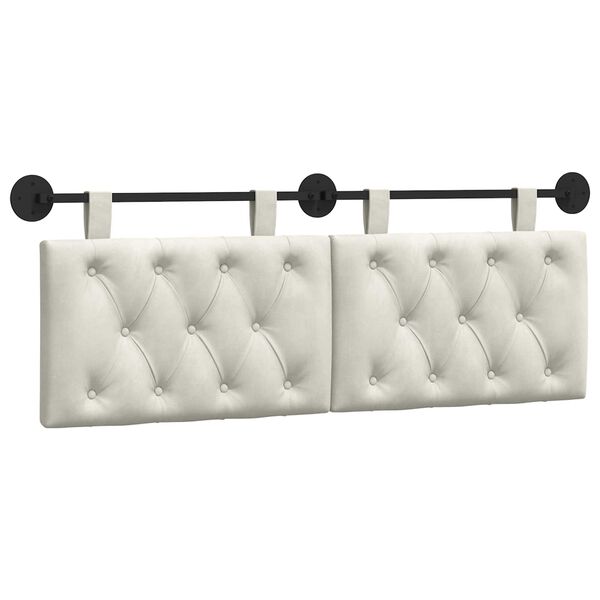 vidaXL H&auml;ngevorderseite Wandmontiert Creme 150 x 55 x 7 cm Samt