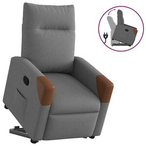 vidaXL Relaxsessel mit Aufstehhilfe Dunkelgrau Stoff