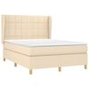 vidaXL Boxspringbett mit Matratze Creme 140x200 cm Stoff