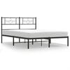 vidaXL Bettgestell mit Kopfteil Metall Schwarz 160x200 cm
