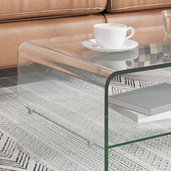vidaXL Couchtisch Transparent 98&times;45&times;31 cm Hartglas