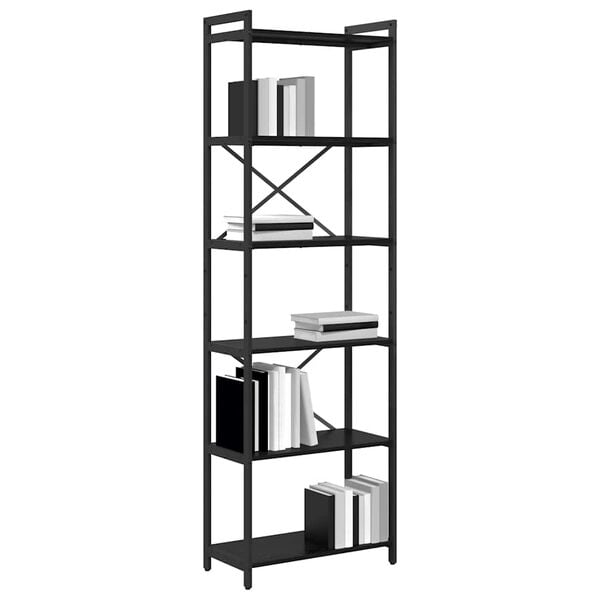 vidaXL B&uuml;cherregal Schwarz Eichen-Optik 40 x 30 x 85 cm Holzwerkstoff