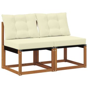 vidaXL 2 stk. Outdoor Mittelsofa Massivholz Akazie und Textilene Stoff