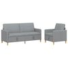 vidaXL Sofa Set mit Stauraum 2-tlg. Hellgrau Polyester