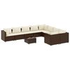 vidaXL 10-tlg. Garten-Sofagarnitur mit Kissen Braun Poly Rattan