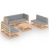 vidaXL 8-tlg. Garten-Lounge-Set mit Kissen Kiefer Massivholz