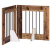 vidaXL Klappbares Hundetor mit St&auml;ndern 2 pcs Altholz 120,5 cm