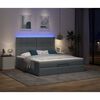vidaXL Ottoman-Bett mit Matratze & LEDs Dunkelgrau 160x200 cm Stoff