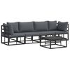 vidaXL Gartensofa-set 5 pcs Schwarz Metall