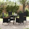 vidaXL Garten Essgruppe 5 pcs Schwarz Pulverbeschichteter Stahl