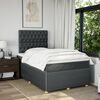 vidaXL Boxspringbett mit Matratze Dunkelgrau 120x200 cm Stoff