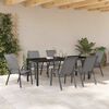 vidaXL Garten Essgruppe 7 pcs Grau und Schwarz