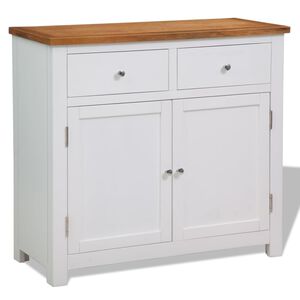 vidaXL Sideboard 90x33,5x83 cm Massivholz Eiche