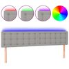 vidaXL LED Kopfteil Hellgrau 200x5x78/88 cm Stoff