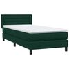vidaXL Boxspringbett mit Matratze Dunkelgr&uuml;n 90x220 cm Samt