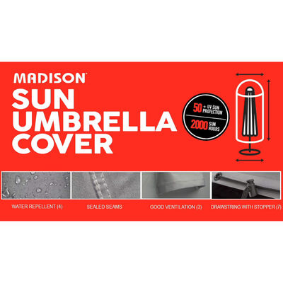 Madison Schutzhülle für Sonnenschirm 55x250 cm Grau
