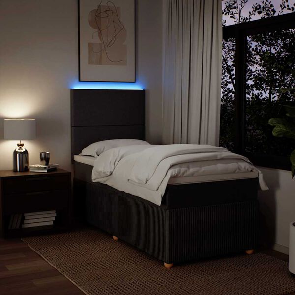 vidaXL Boxspringbett mit Matratze Dunkelbraun 80x200 cm Stoff