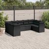 vidaXL 9-tlg. Garten-Sofagarnitur mit Kissen Schwarz Poly Rattan