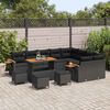 vidaXL Gartensofa-set mit Kissen 13 pcs Schwarz