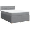 vidaXL Boxspringbett mit Matratze Hellgrau 140x200 cm Stoff